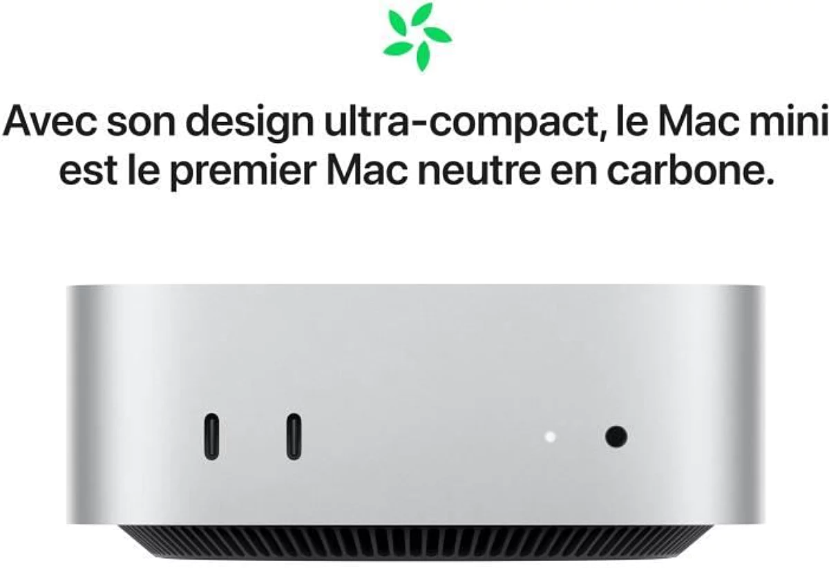 Apple Mac mini Apple M M4 16 Go 512 Go SSD macOS Sequoia Mini PC Argent – Image 4