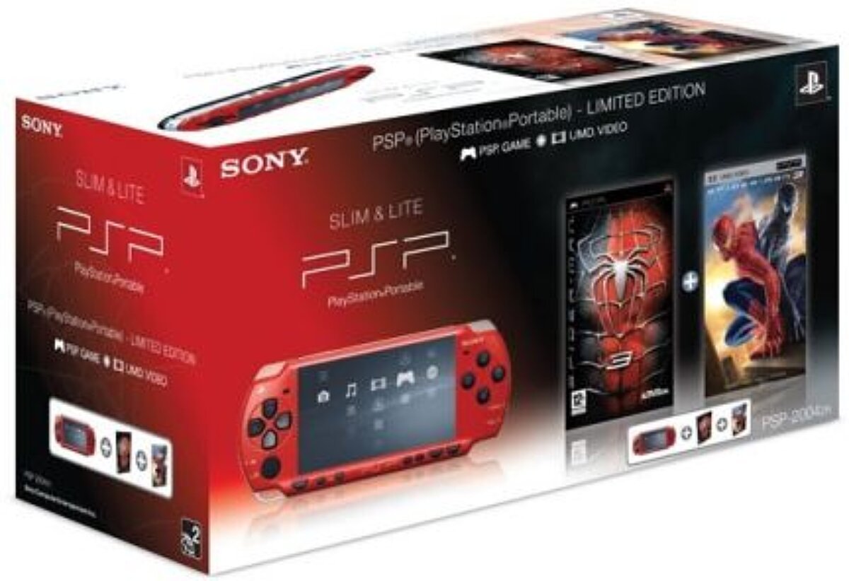 console playstation portable slim & lite rouge - pack spider-man 3 (jeu + umd) (PSP)
