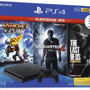 PS4 slim 500Go F noire + the last of us hits + ratchet & clank hits + uncharted 4 hits (PS4)