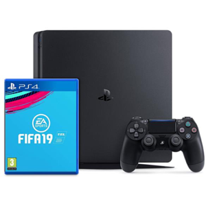 PS4 slim 1 To F black + fifa 19 - standard edition + PS plus voucher 14 days (PS4)