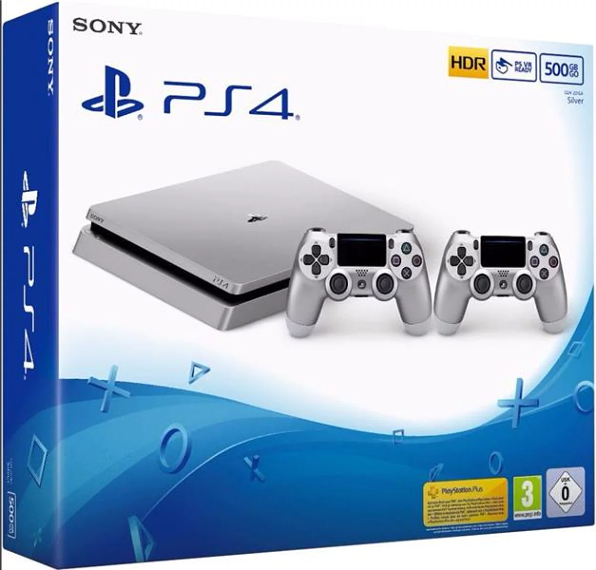 pack console Playstation 4 (500Go) & 2eme manette DualShock 4 - Silver (PS4)