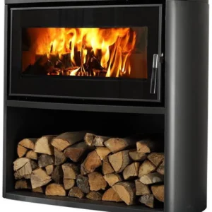 Poêle à bois 7.7kw noir laslo bûcher - fr9010570b - supra
