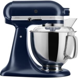 KitchenAid Robot Pâtissier - Artisan - Robot cuisine multifonctions à tête inclinable - Batteur avec 5 accessoires et 2 bols inox de 4,8 et 3 L - Bleu encre