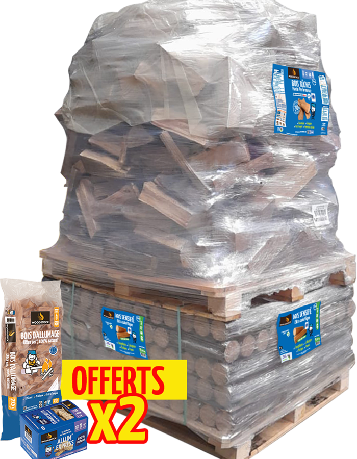 Pack découverte woodstock – bois bûches, bois densifié et allumage